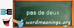 WordMeaning blackboard for pas de deux